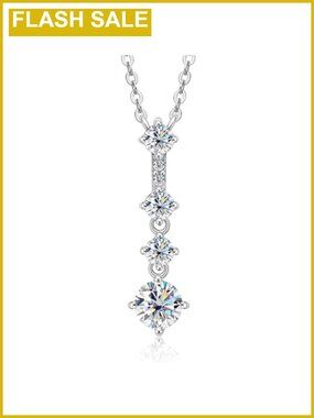14K Gold VVS1 Diamond Necklace Collarbone Chain for Women